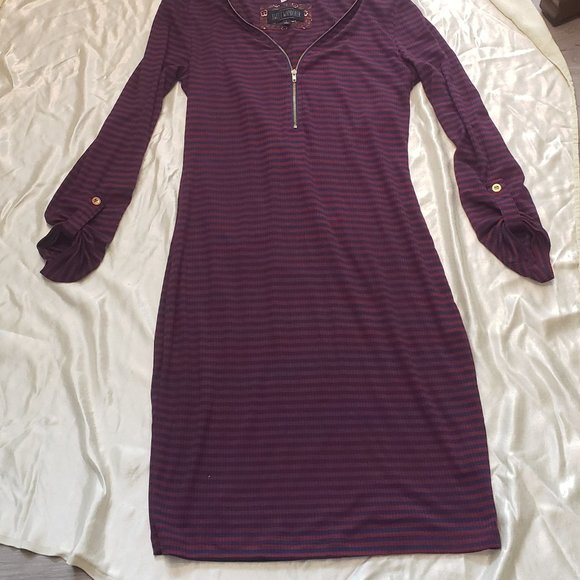 Sweet Wanderer Purple Striped Dress - Picture 3 of 3